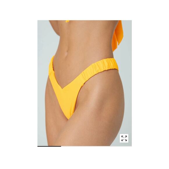 Bright Swimwear Ivy Bottom Yellow Thong High Leg - Size L - Picture 1 of 5